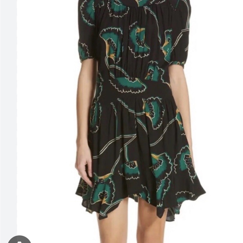 Ba&sh Floral Black and Green Dress